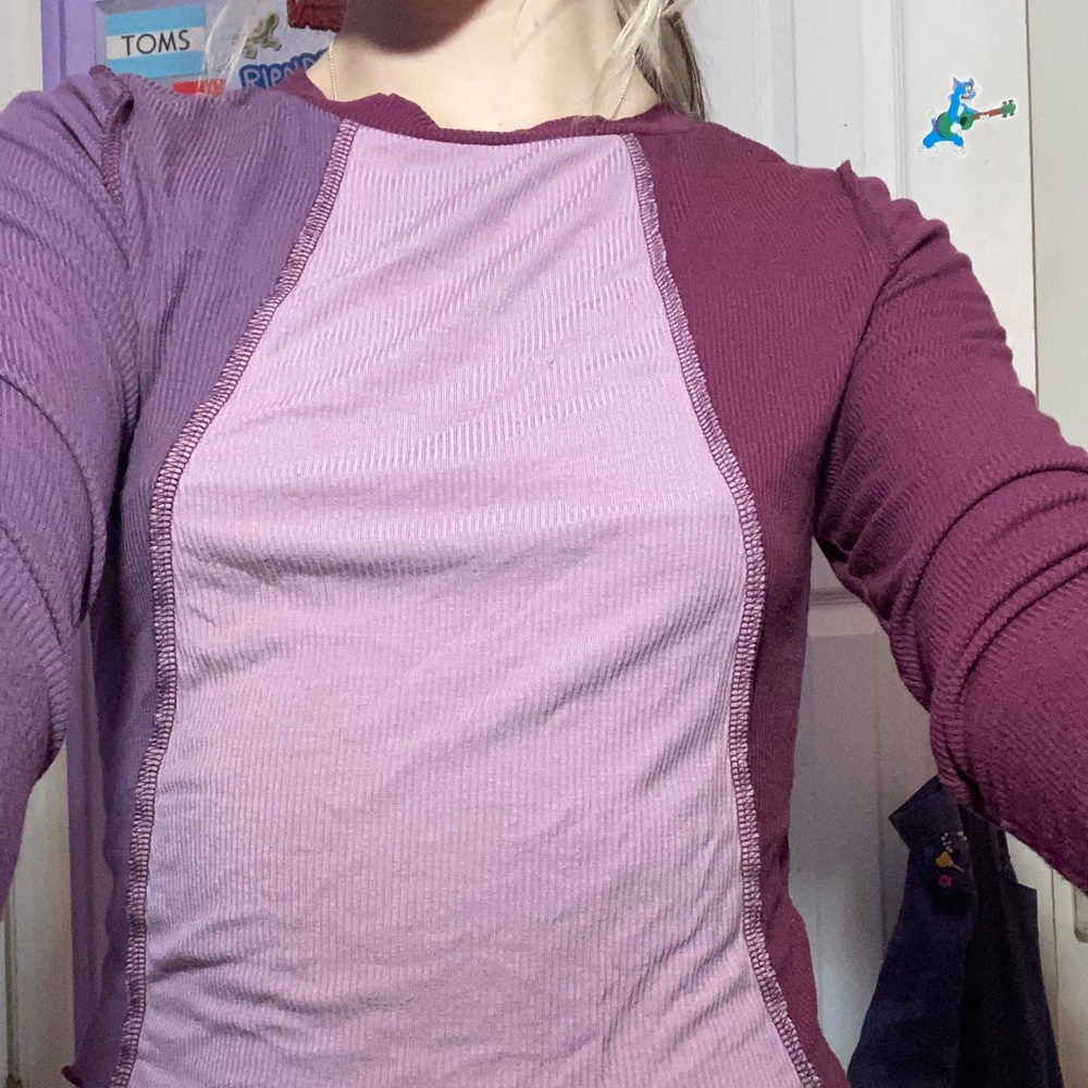 Purple patchwork crop top - Picture 2 of 4
